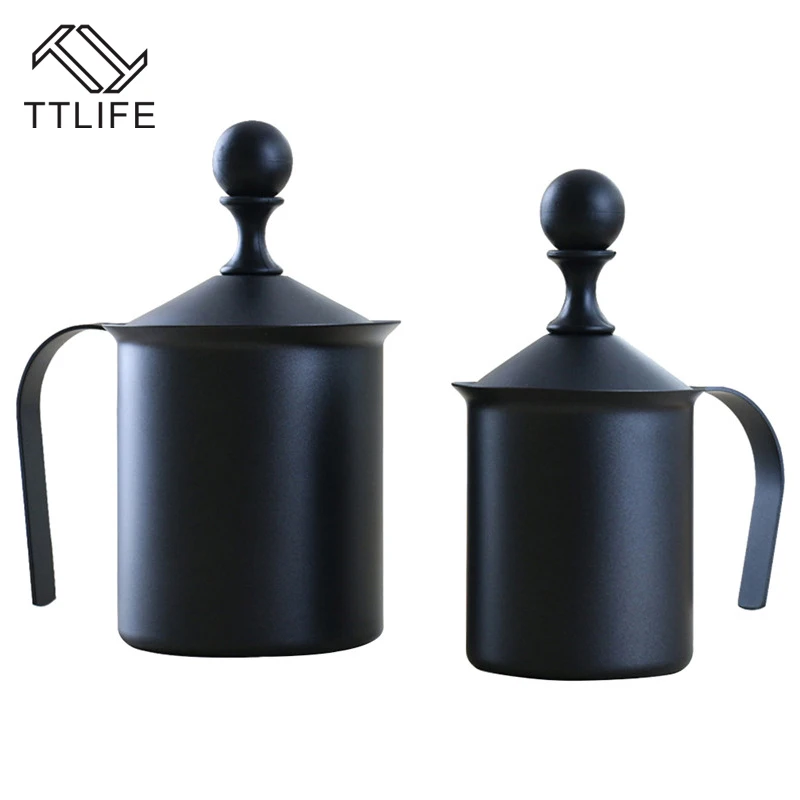

4YANG High Quality 400ML/800ML Stainless Steel Double Mesh Milk Frother Milk Foamer Milk Creamer Coffee Tool