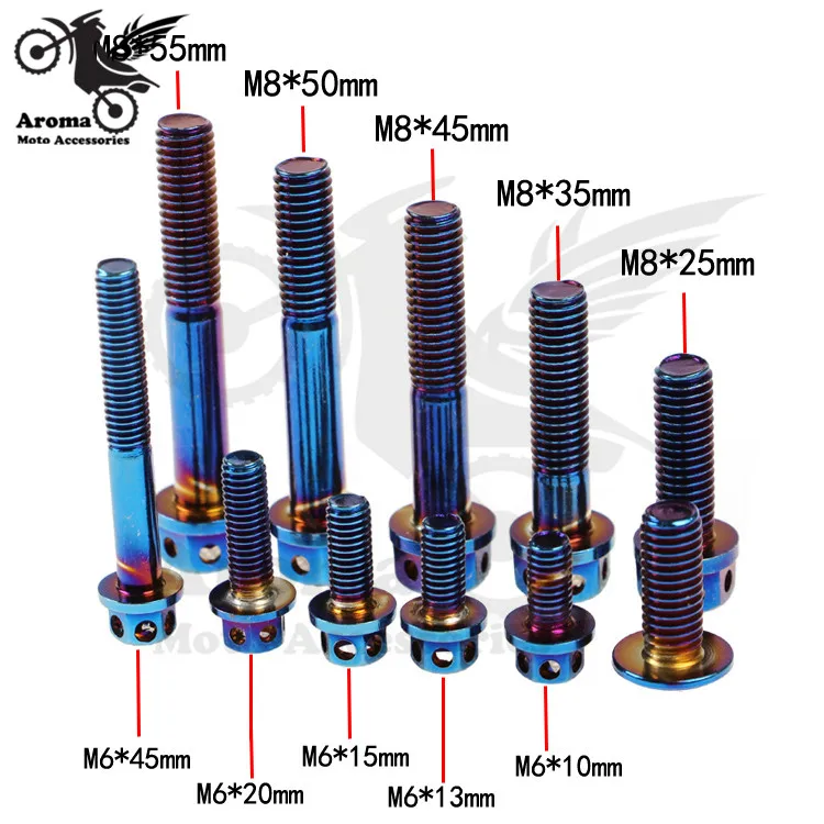 1 pcs top quality M6 M8 scooter nuts bolts install part blue 304