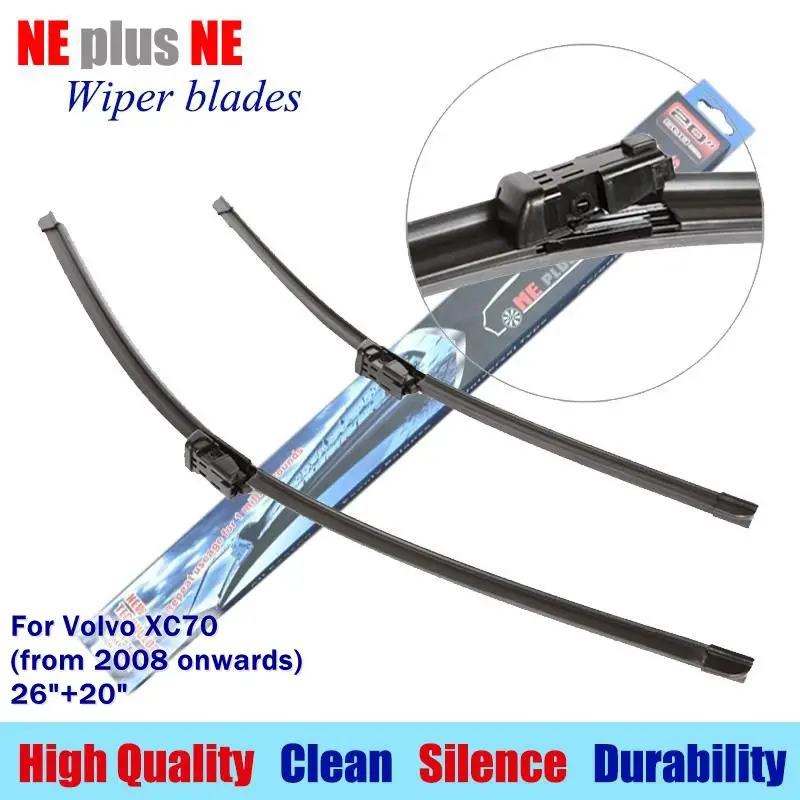 wiper blades for Volvo XC70 (from 2008 onwards) 26"+20" Rubber fit push