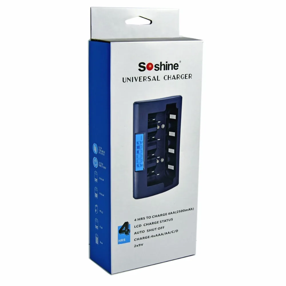 Умное интеллектуальное зарядное устройство Soshine CD1 с ЖК дисплеем универсальное