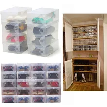 Лидер продаж 10 шт. прозрачный органайзер для макияжа прозрачные пластиковые коробки для хранения обуви складной чехол для обуви держатель для дома полезные инструменты