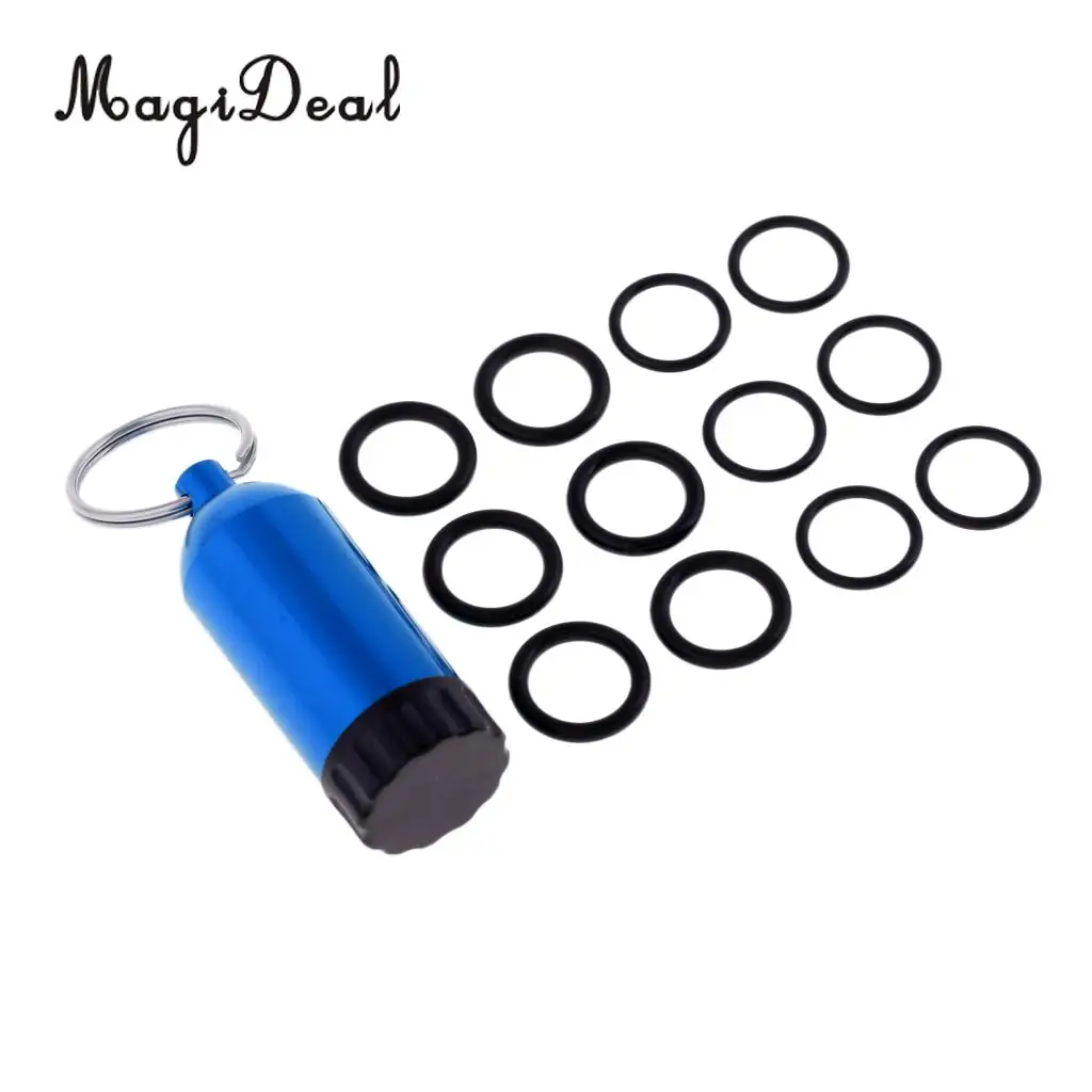 Mini Aluminum Scuba Diving Tanks with 12 O Rings Brass Pick Dive Key Ring