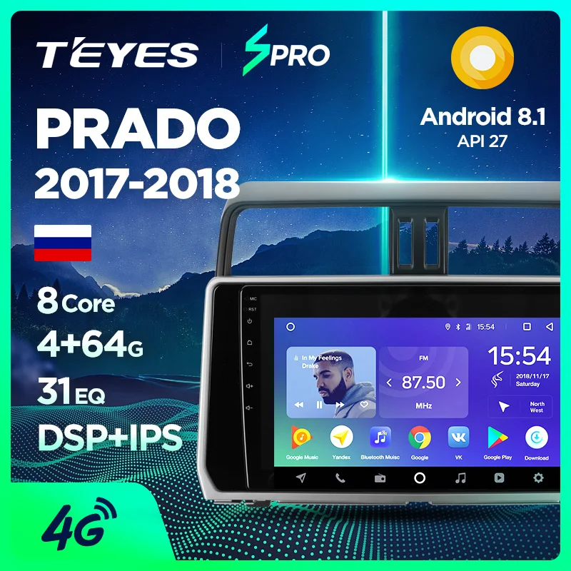 

TEYES SPRO Car Radio Multimedia no 2 din android Video Player Navigation GPS For Toyota LAND CRUISER PRADO 2017+