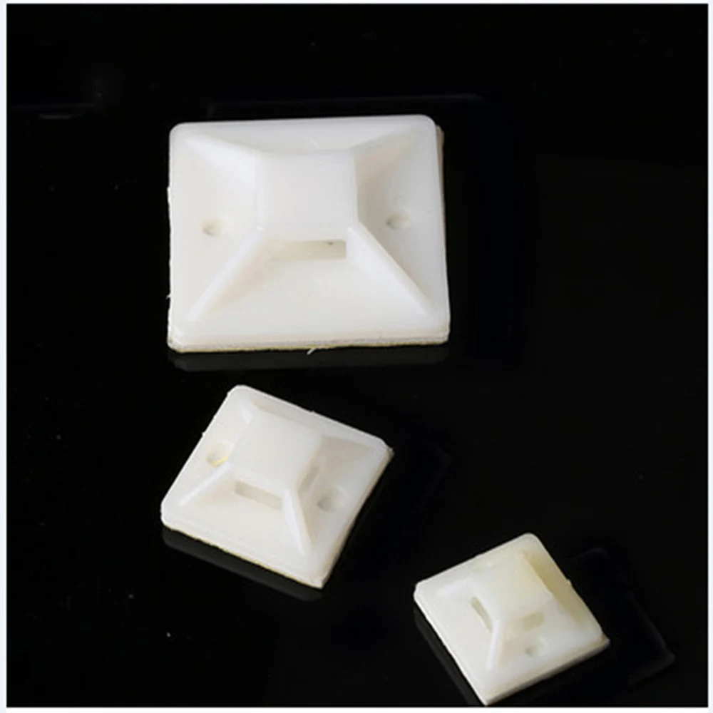 Cable Tie Mounts 100PCS 20mmX20mm Self Adhesive