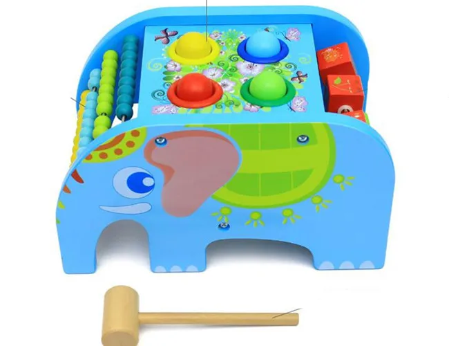 

New wooden toy Multifunction elephant knock tables Baby toy Free shipping
