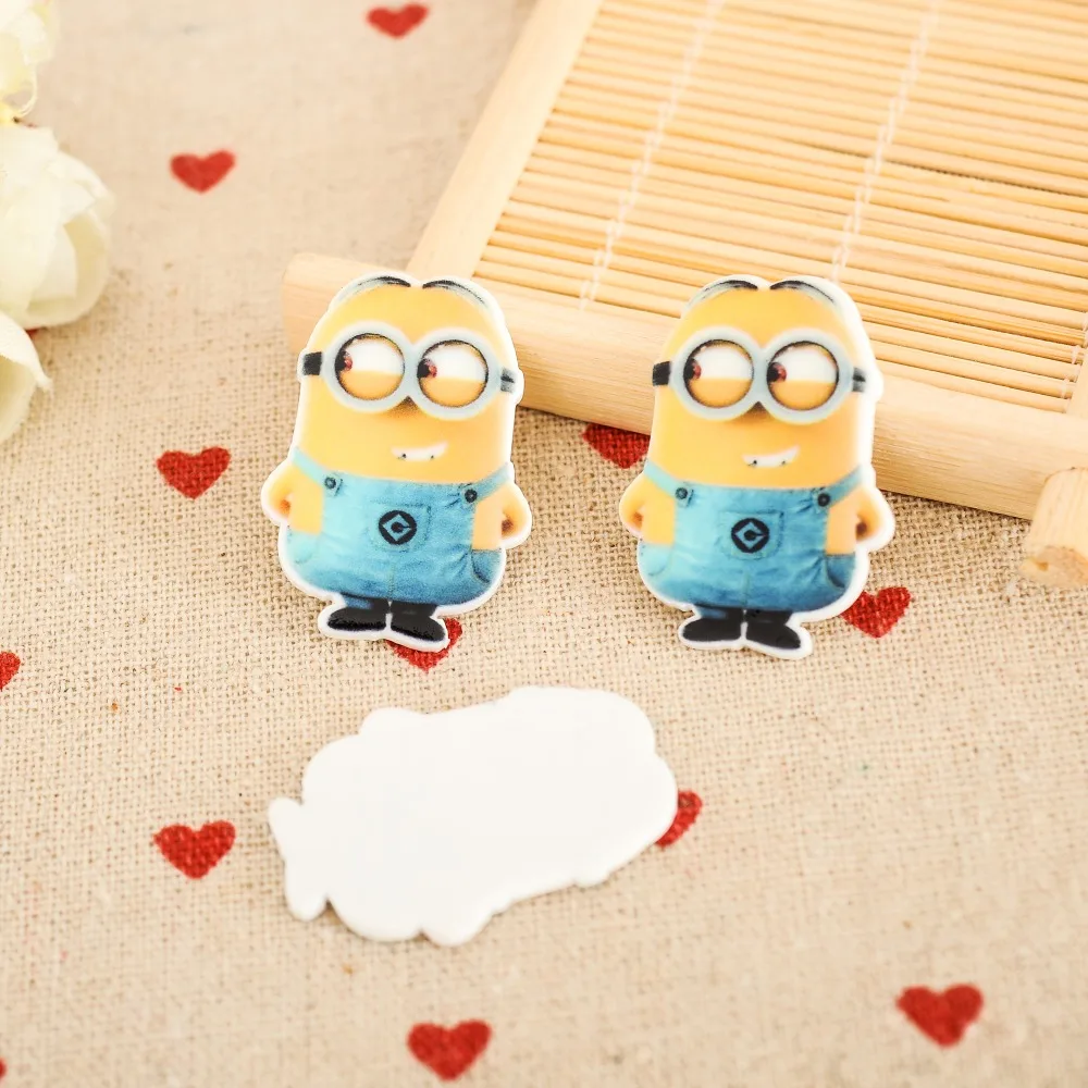 

kawaii Minions Despicable Me Figurine holiday decoration crafts flat back planar resin DIY phone hair Bow accessories 2192