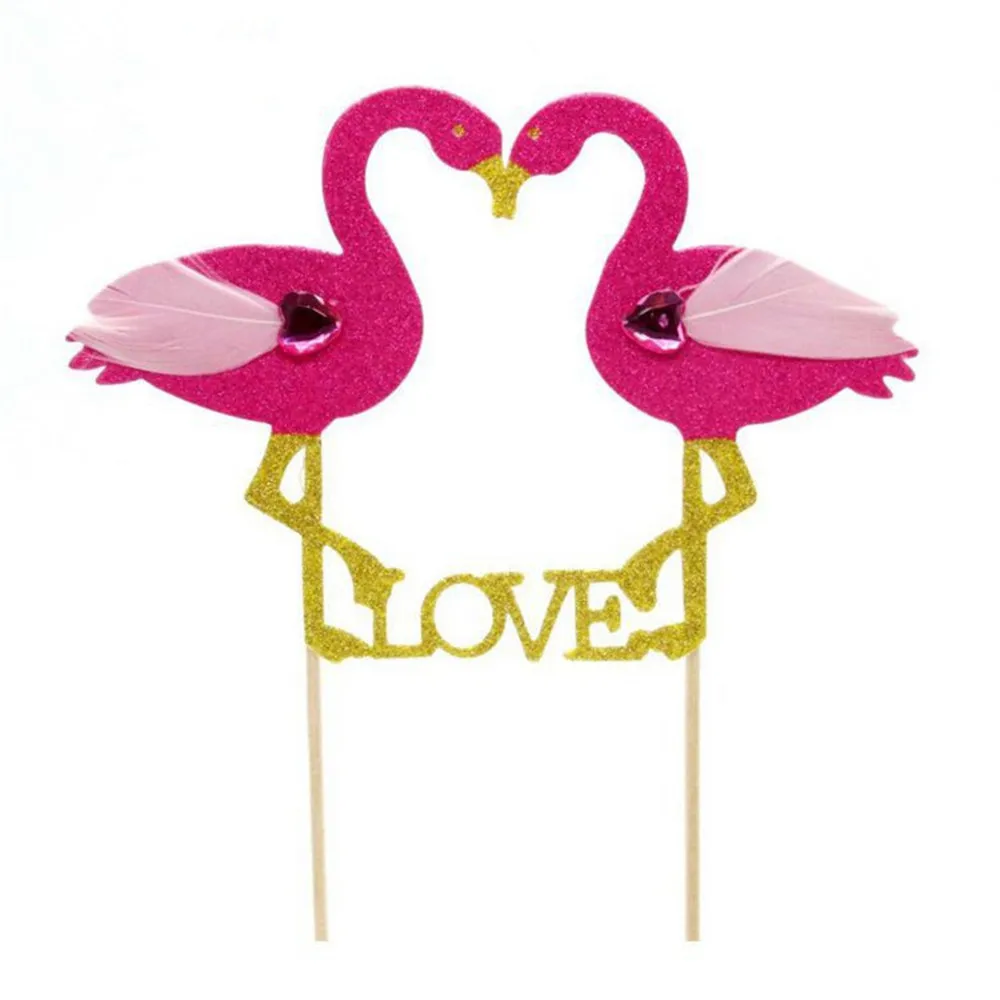 CRLEY 1 шт. Фламинго Cupcake Toppers выборка любовь с днем рождения Топпер одежда для свадьбы, дня рождения украшения Baby Shower Декор Топпер