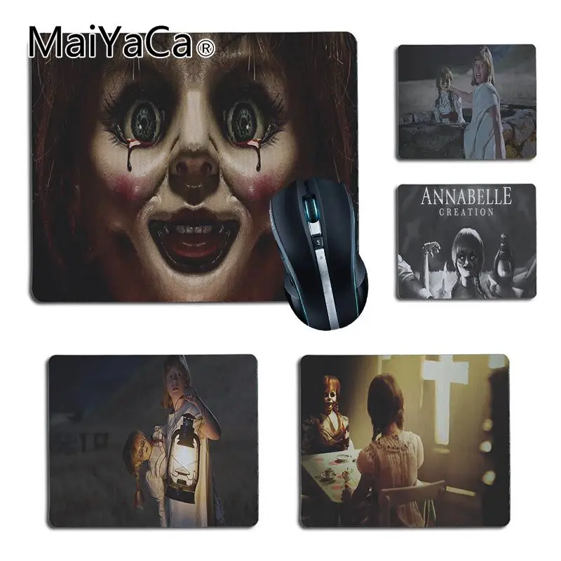 

MaiYaCa Your Own Mats Annabelle Creation Horror Movie DIY Design image Game mousepad Size 25x29cm 18x22cm Rubber Mousemats