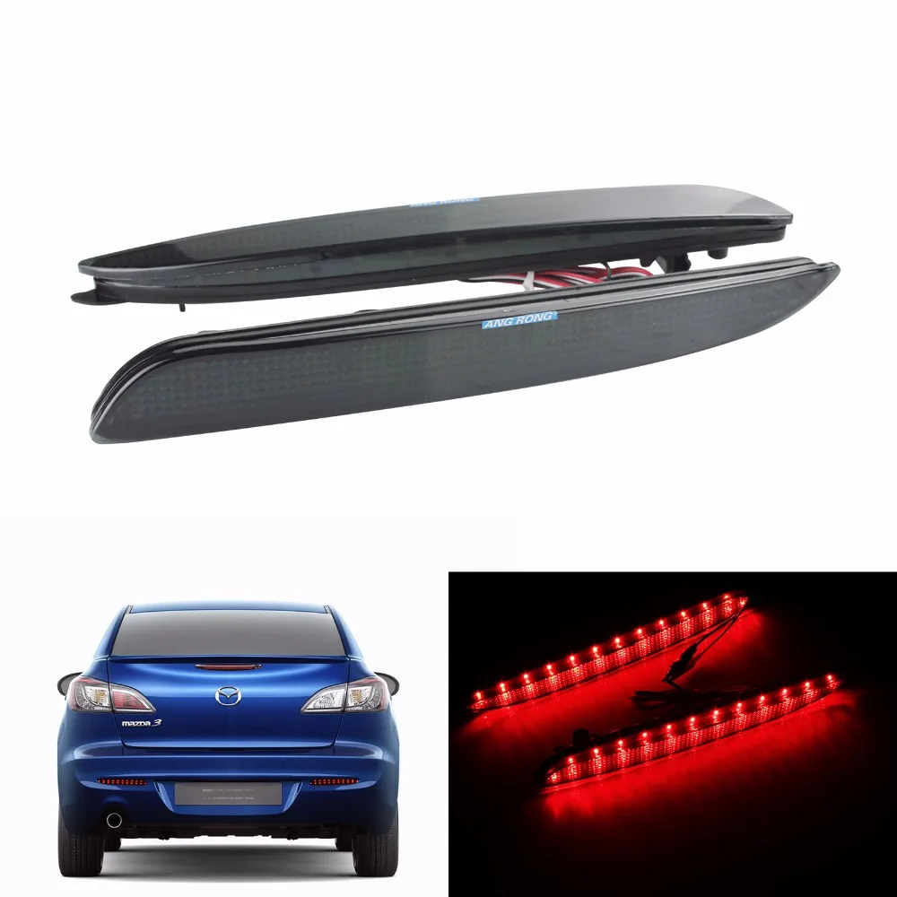 

ANGRONG 1 пара черный КОПЧЕНЫЙ линзы светодиодный бампер отражатель задний стоп-сигнал светильник для 2004-2009 Mazda3 Mazdaspeed3 Axela BL(CA174)