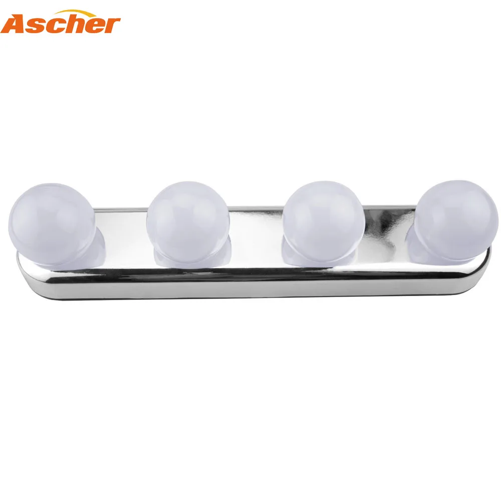 Ascher Led Makeup Mirror Light 4 Bulb Suction Cup Installation Dressing Table Vanity Light