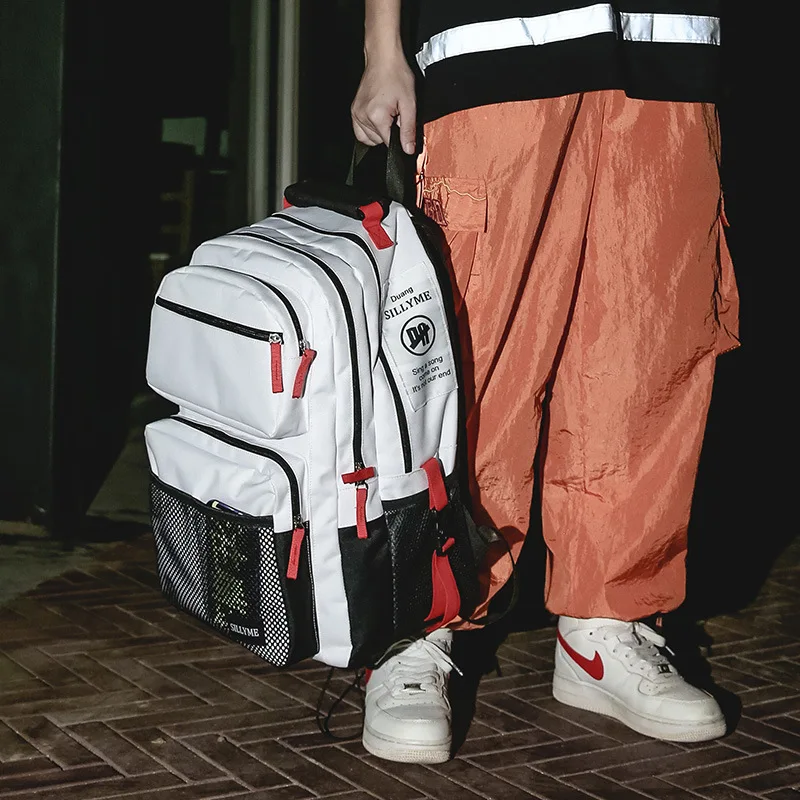 cheap Large Men Backpack Women School Bag High School College Student Harajuku Korean Multifunction Travel Back Pack 2019 New