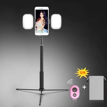 Travor 67 дюймов Bluetooth селфи палка штатив с двойняшки кольцо светильник телефон стенд заполняющий светильник ing для всех смартфонов iphone xiaomi