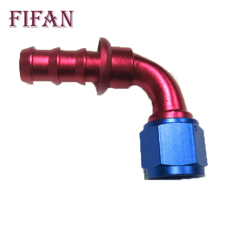 

FIFAN AN6 Fuel Hose End Oil Fuel Line Adapter Anoized Aluminum Straight Fittings AN Fittings 90 Degree Fuel Push-On Fitting