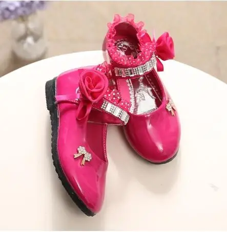 Children's Shoes For Girl Spring New Princess Lace Leather Shoes