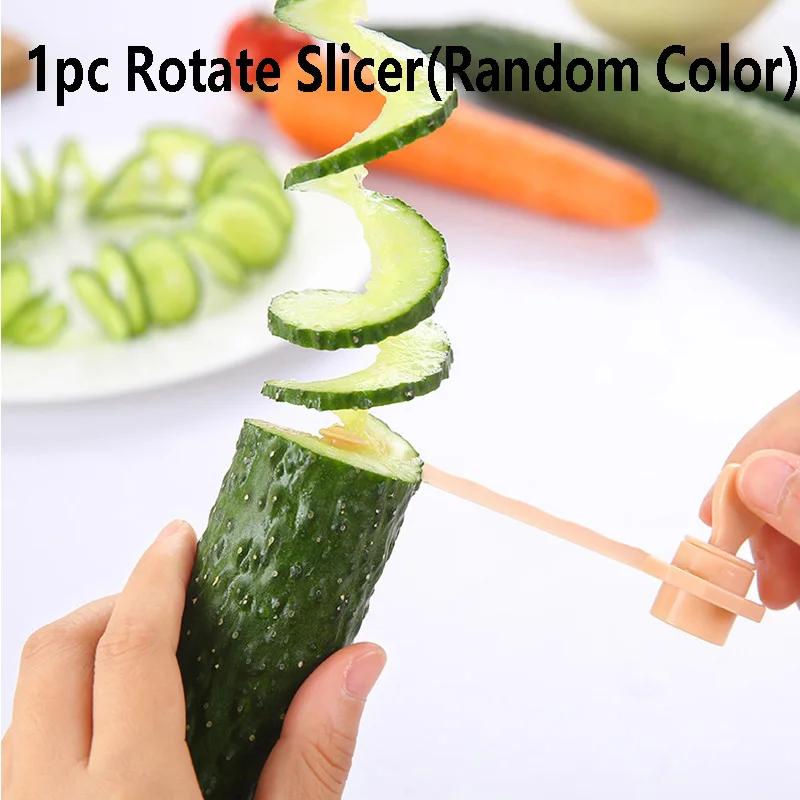 1PC Random Color Спиральный резак для картофеля, слайсер для огурца, кухонные аксессуары, спиральный спиральник для овощей, резак для картофеля, слайсер, кухонные гаджеты, инструменты - Цвет: 1PC Random Color