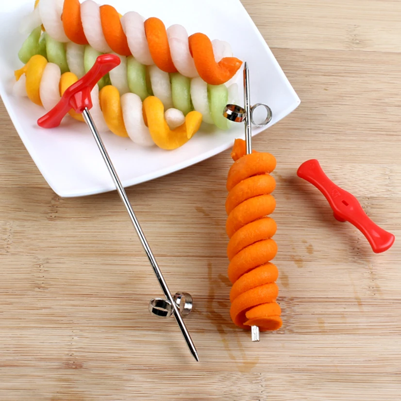 YIBO нож для овощей, спиральный нож, инструмент для резьбы картофеля, моркови, огурца, салата, измельчитель, ручной спиральный винтовой стержень для нарезки, резак, спирализатор