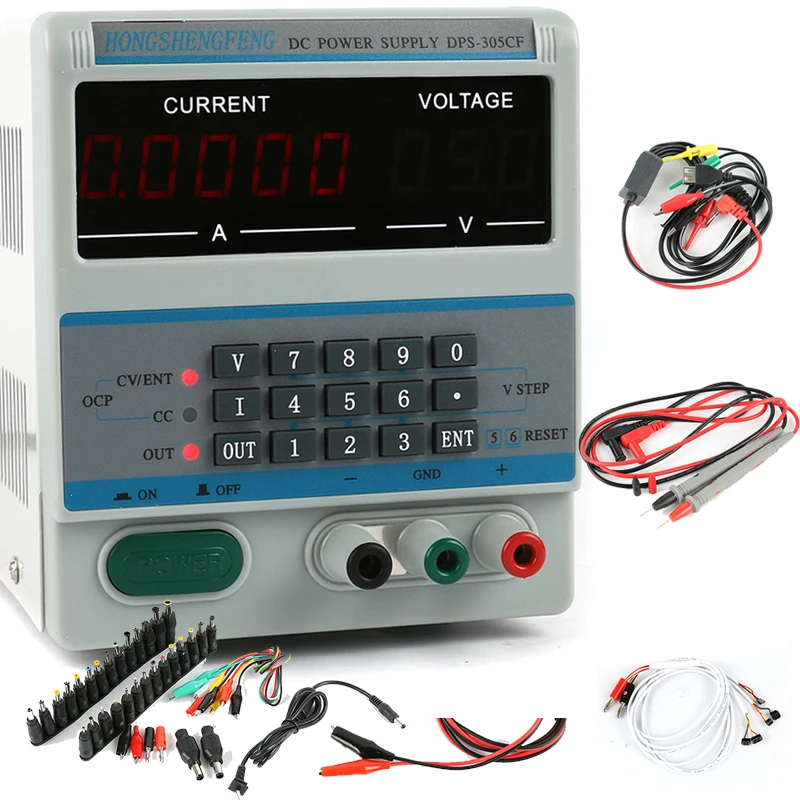 

DSP-305CF Storage and Password Lock30V 5A DC Digital Laboratory Adjustable DC Power Supply 0.1V 0.0001A Laptop Phone Repair Kits