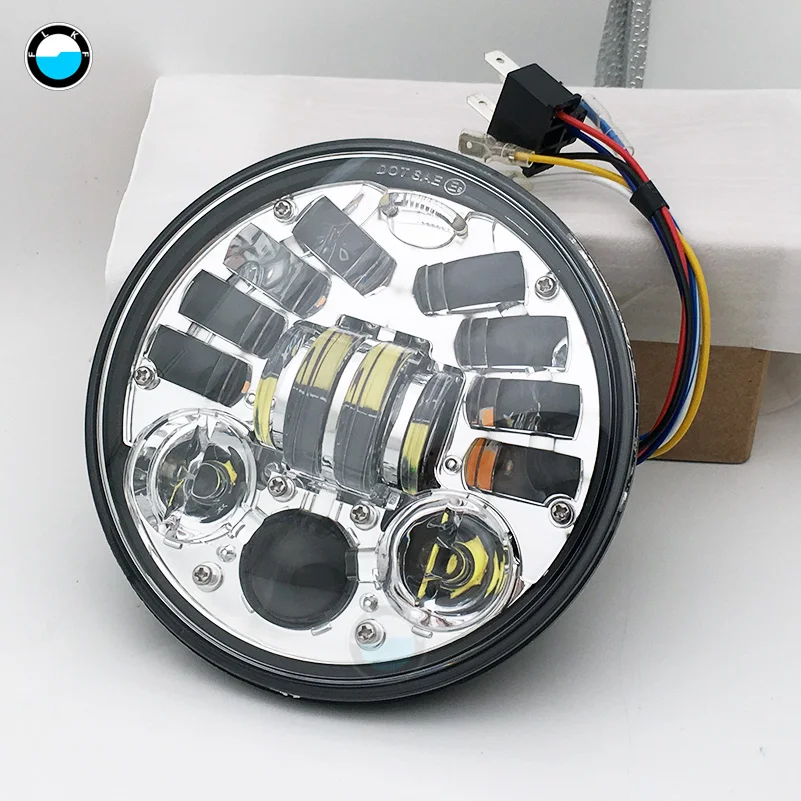 5 3/" 5,75 дюймов светодиодный фары Поворотная сигнальная лампа для Dyna Sportster 1200 883 5,75 дюймов проектор светодиодный мото фар