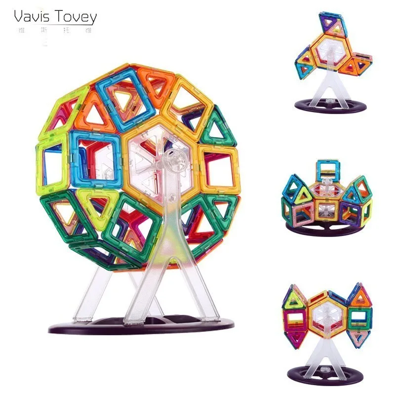 Vavis Tovey 129/47PCS Magnetic Building Blocks mini Magnet Designer Construction Sets toddler Toys Kids brinquedos gifts |
