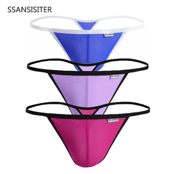 

3PCS/Lots Men's Sexy Low Waist Bulge Pouch G-String Backless Thongs Jockstrap Underwear Hot Temptation Underwear Low Rise Gay