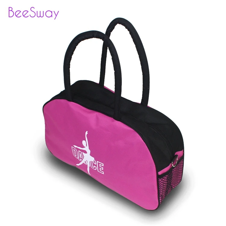 Розовая сумка для балета, сумка для танцев, черные сумочки для девочек, женские сумки для танцев, с вышивкой, клатч, хорошая Водонепроницаемая тканевая сумка для детей - Цвет: Розовый