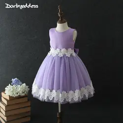 Darlingoddess фиолетовый Кружевные Платья с цветочным узором для девочек 2018 бальное платье принцессы для маленьких девочек на крестины vestidos de