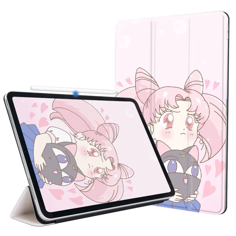 Умный чехол с милой девушкой для iPad Pro 11 12 9 2018 магнитный тройного сложения