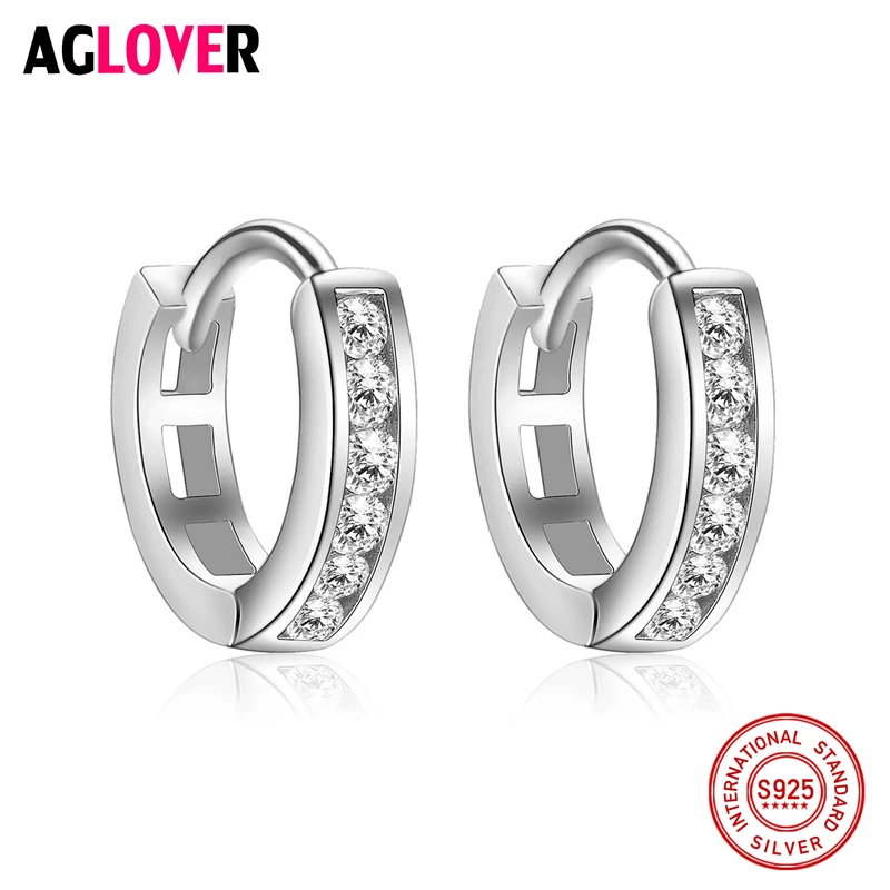 

2018 New Trendy 925 Sterling Silver Cubic Zircon Simple Item Women Circle Hoop Earrings for Women Ladies Earrings Jewelry
