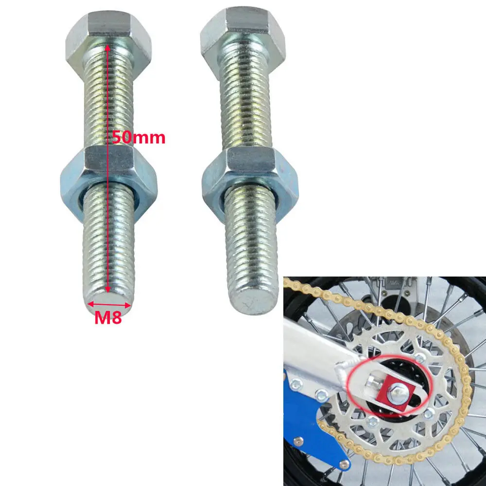 M8x50 Motorcycle Swingarm Chain Adjuster Bolt Screws Repair Kit For