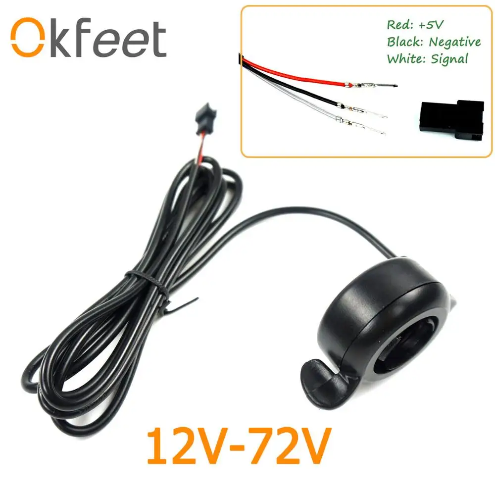 Okfeet Ebike Finger дроссельная заслонка для электровелосипеда, Wuxing FT21X, 130X24 V/36 V/48 V/60 V/72 V Thumb дроссельная заслонка для электрического велосипеда