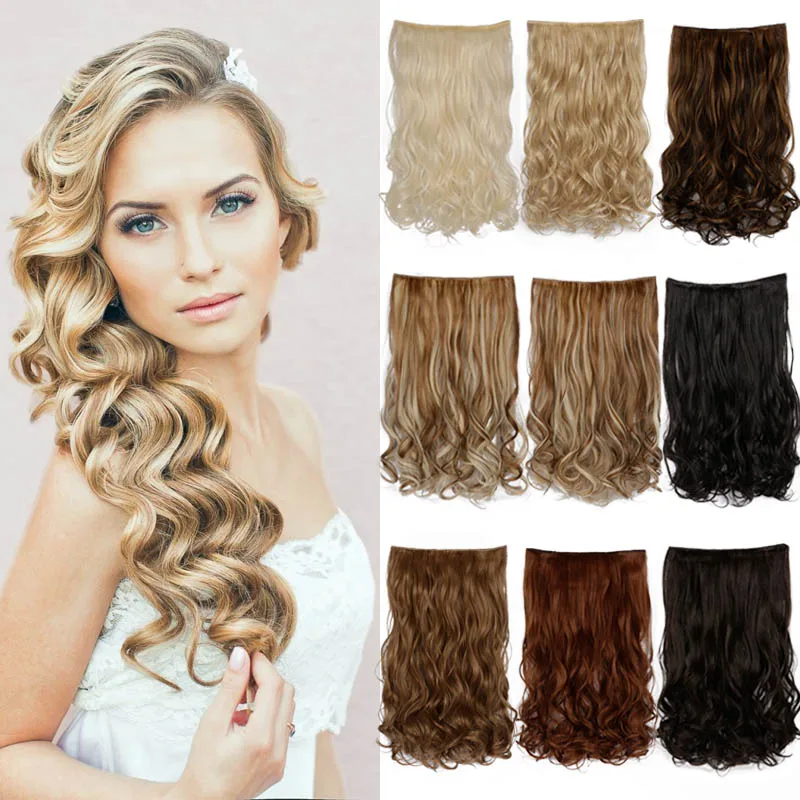 24inch 60cm 120g 5 Clip In Hair Extensions Hairpiece Curly Wavy Hair