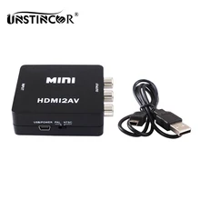 Mini Composite HD Male HDMI to RCA AV CVBS Video Adapter Comverter HDMI2AV with Audio 1080P Support NTSC and PAL Output for HDTV
