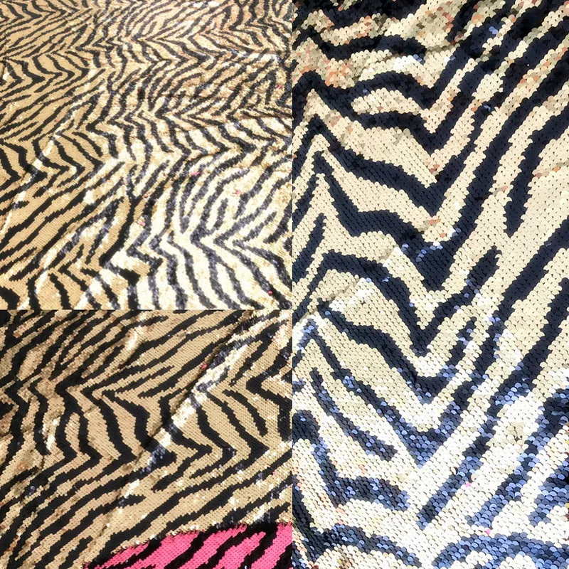 GLace 1Y/Лот Мода Золотой тигр узор африканская сеточка пайетки ткань для женщин блестящее платье сумка аксессуары TX1173