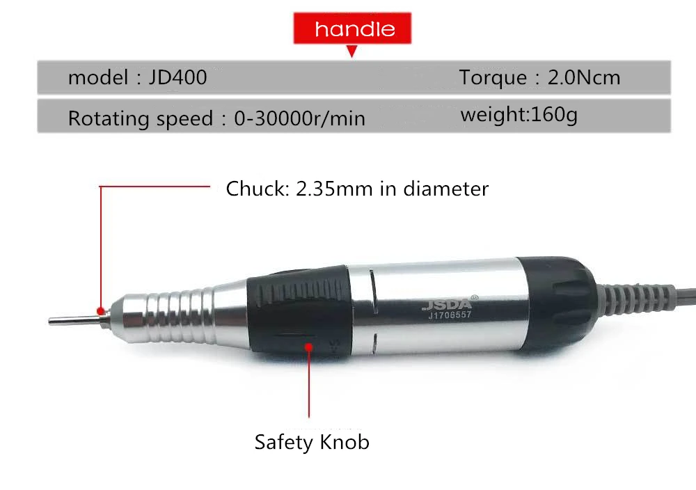Высокое качество JSDA JD400 35 Вт 30000 об/мин оборудование для дизайна ногтей маникюрный аппарат педикюрные шлифовальные инструменты пилка для ногтей электрические сверла для ногтей