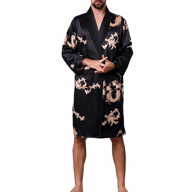Мужские халаты для сна в китайском стиле с драконом, новинка, большие размеры, длинный банный халат, бренд из искусственного шелка, Длинные мужские халаты для сна, 5XL, одежда для сна