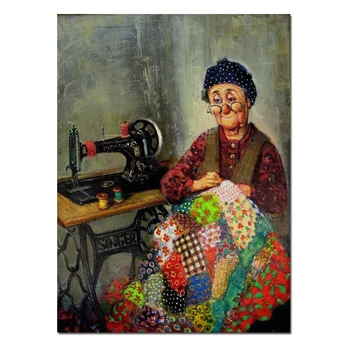 

Diamond Embroidery Old grandmother weaving clothes 5D Rhinestone Pasted Diamond Painting Cross Stitch Full Square Diamond Mosaic