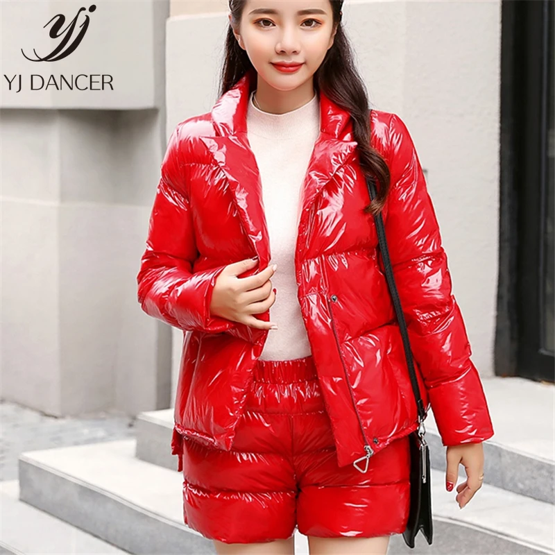

Fashion Cotton Suit Women SHort Paragraph 2018 Winter New Small Fragrance Wind Shorts Two-Piece Cotton Clothes Tide H0181
