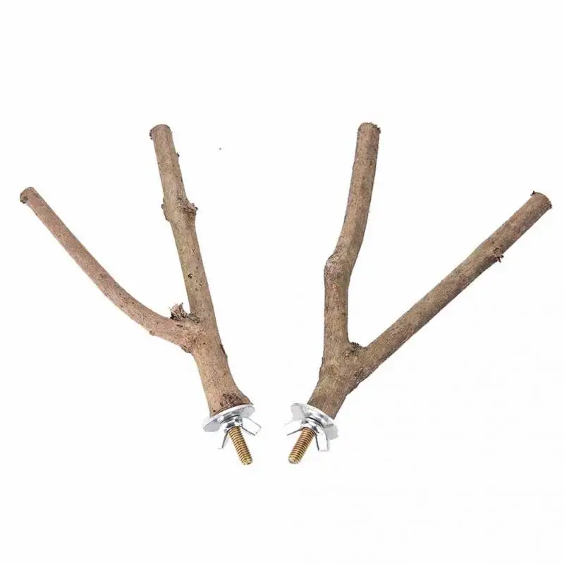 Деревянная вилка ветка для домашних животных 15 см|Игрушки птиц| | - Фото №1