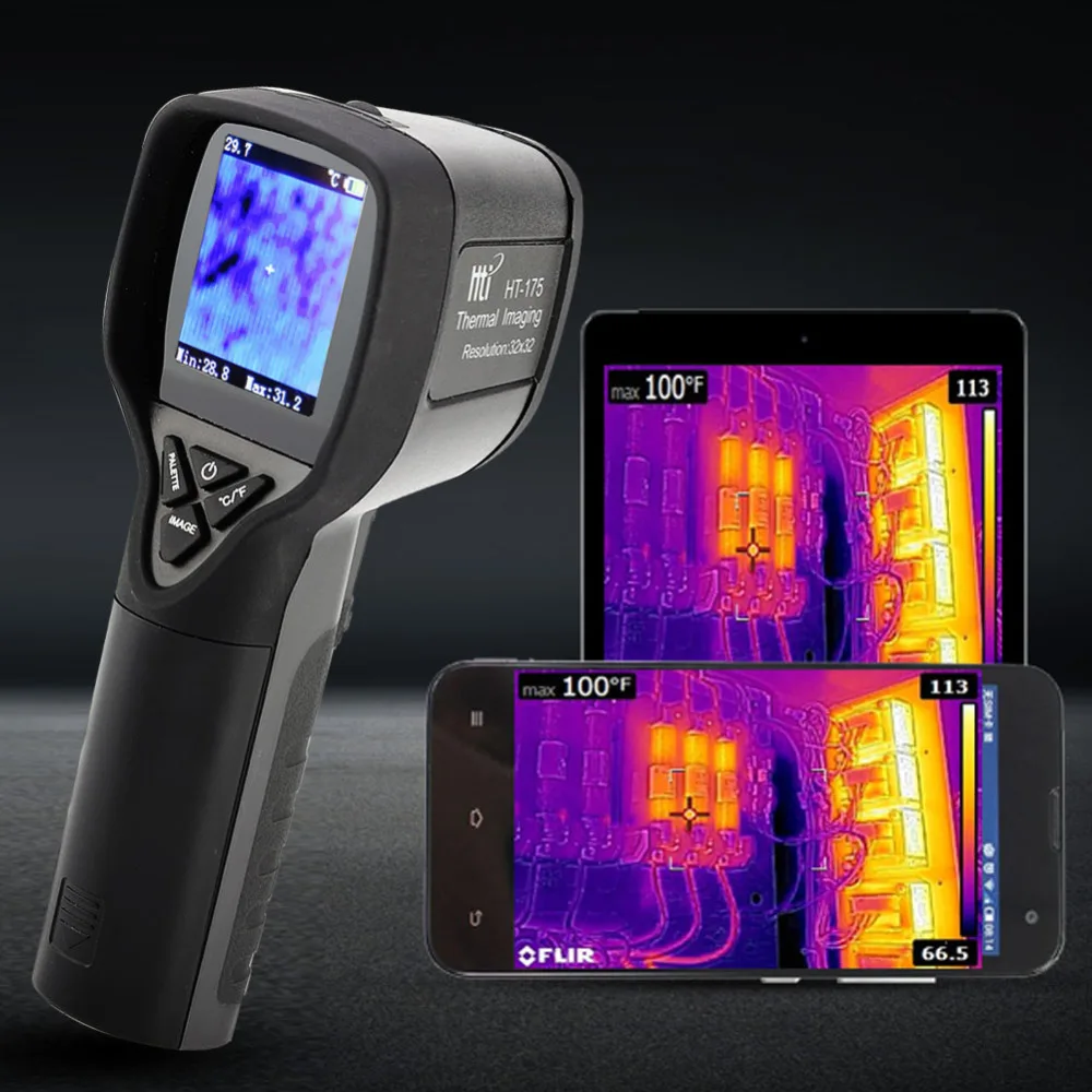 

HT-175 Professional Infrared Thermometer Mini LCD Digital Handheld Imagic Thermal Imaging Camera Pyrometer -20-300C/-4-572F