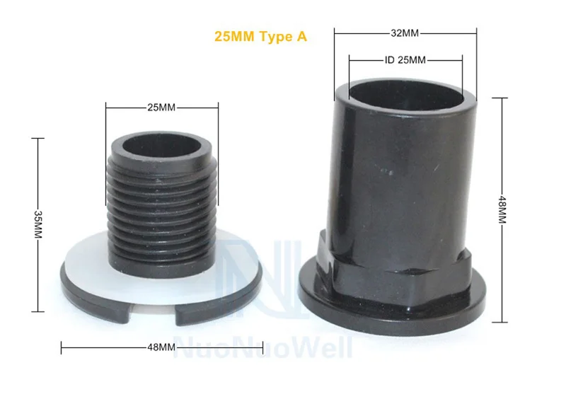 20/25mm Bottom Filter BulkHead Aquarium Marine Pipe Fitting PVC Drain Connector With Valve Water Tank Outlet Kits