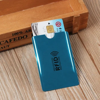 

5Pcs/Pack Anti Rfid Wallet Blocking Reader Lock Bank Card Holder ID Bank Card Case Protection Metal Credit Card Holder Aluminium