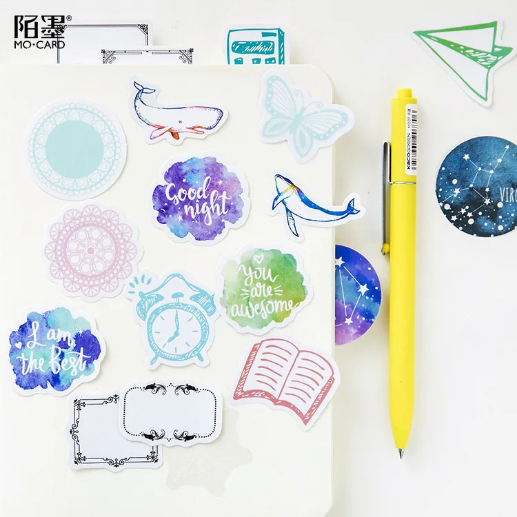 

Deep Sea Whale Shark Series Decorative Stickers Constellation Adhesive Stickers DIY Decoration Diary Stationery Stickers