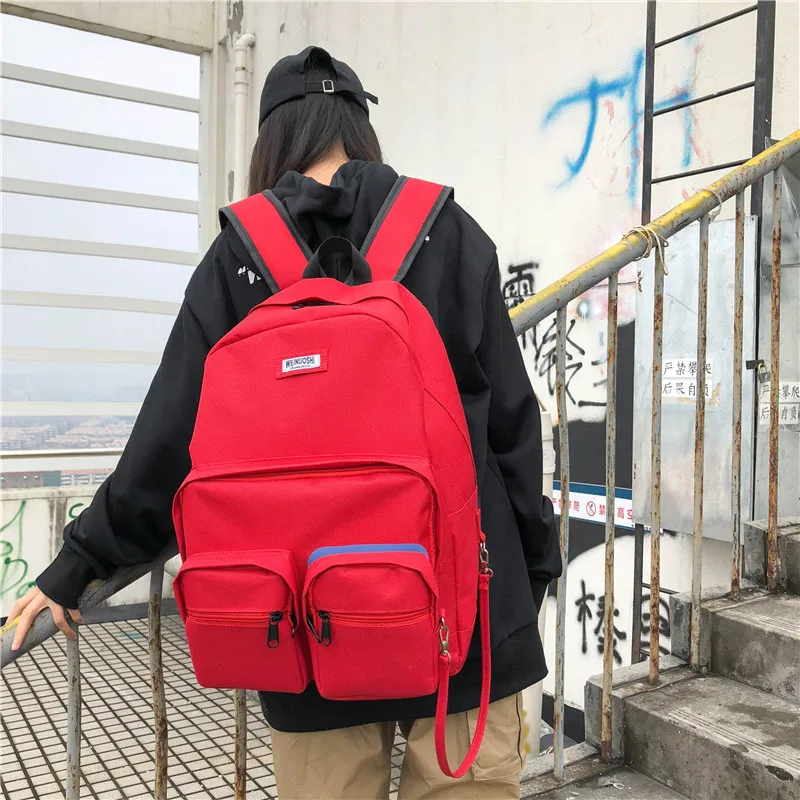 

Nylon waterproof Women Backpack Multi Pocket Travel Bag Fashion Leisure Backpack Preppy School Bags For Teenagers Mochila