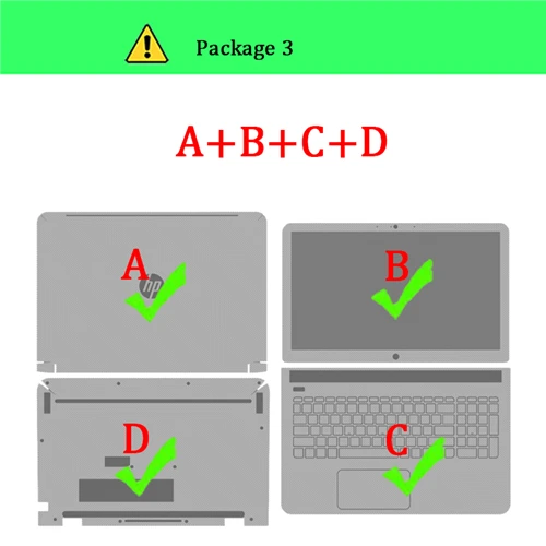 Тетрадь кожи для hp ENVY 15-K028TX 15-K032TX 15-AE020TX 15-P074TX 14-U005TX 14-K002TX X360 15-CN0002TX ноутбуков Стикеры - Цвет: Package-3    A B C D