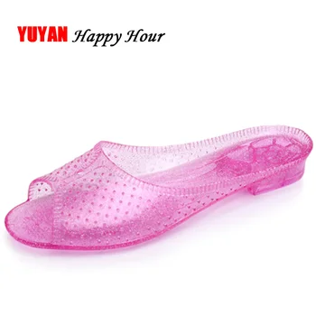 

New Summer Jelly Shoes Women Peep toe Beach Slippers Soft Comfortable Women's Slippers Non-slip ZH2909