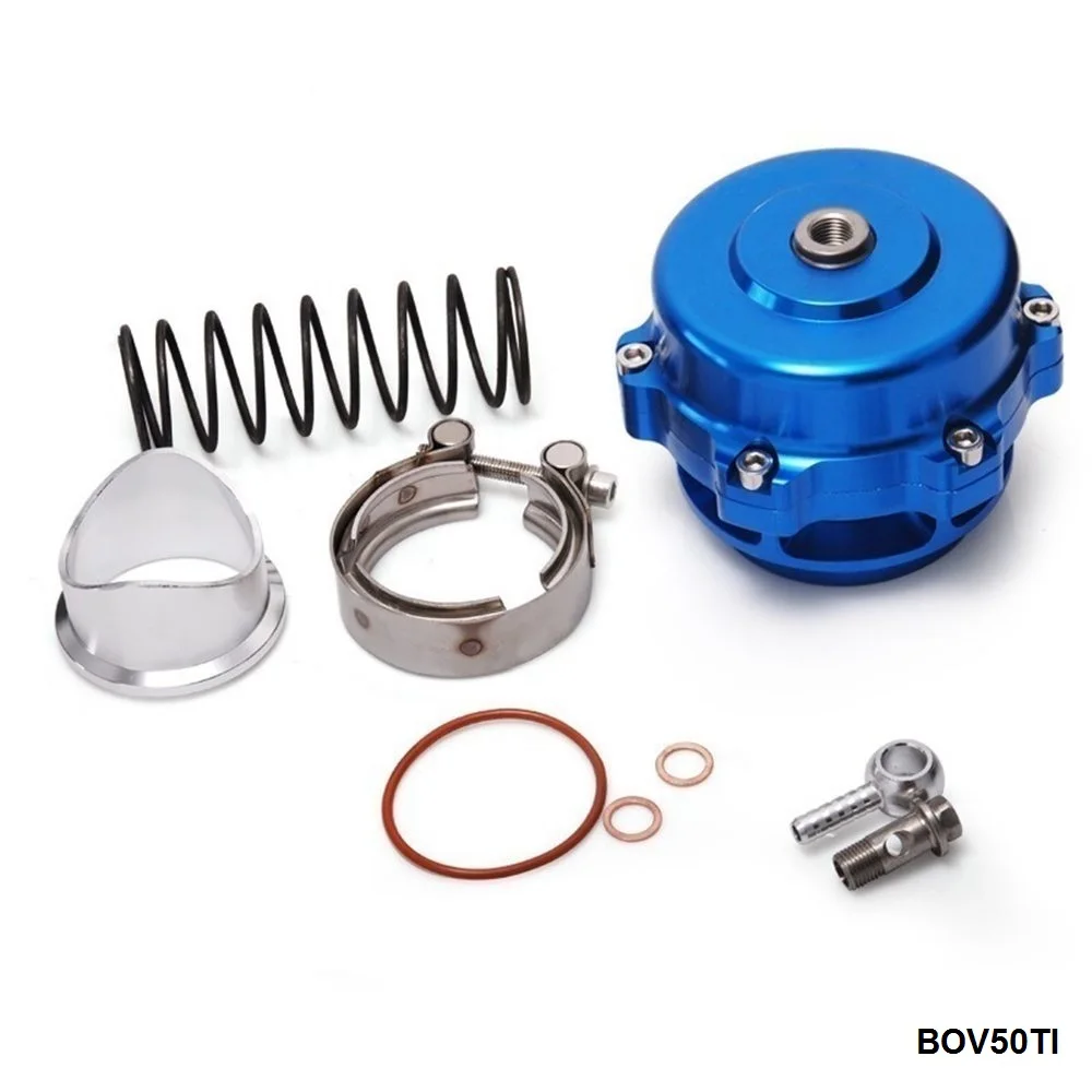 Universal Jdm 50mm V Band Blow Off Valve BOV Q Typer w/ Weld On Aluminum Flange with logo  EP-BOV50TI