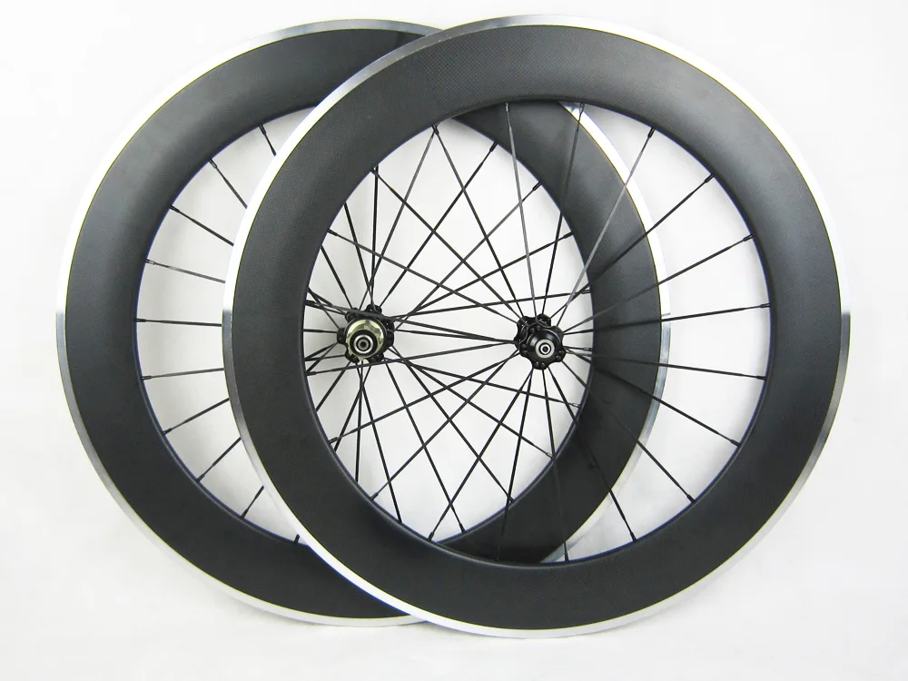 

80mm Alloy braking 23mm width clincher carbon wheels,road bicycle wheelset with novatec powerway chosen hub 700C