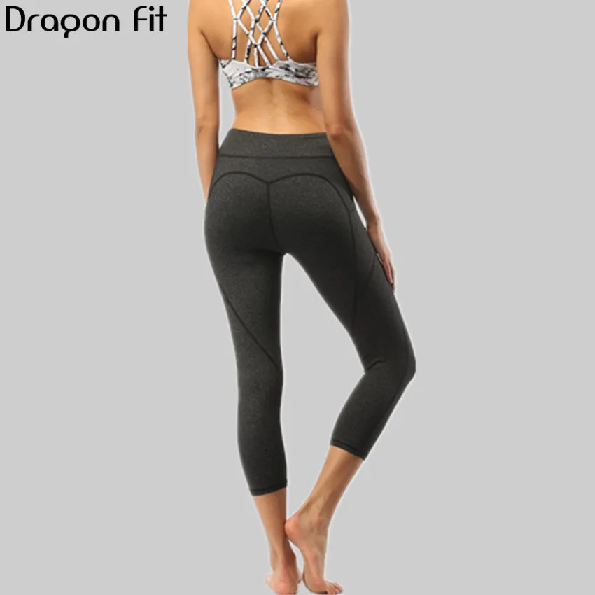 Женские леггинсы с высокой талией Dragon Fit для фитнеса йоги Капри бега женщин|Штаны
