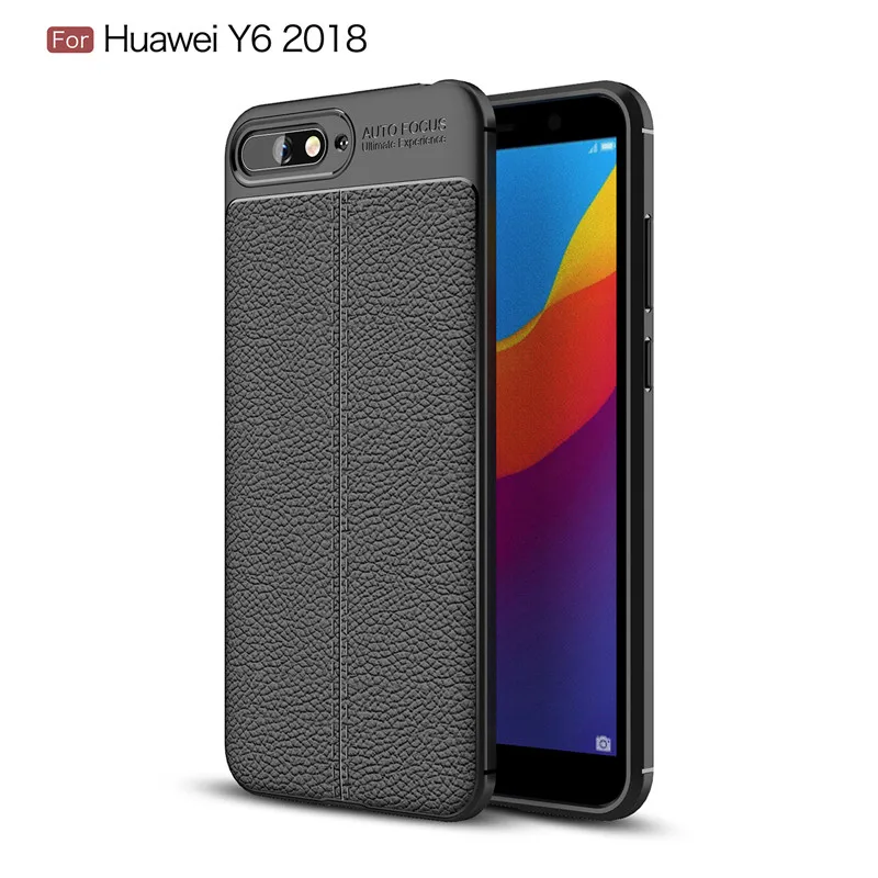 Luxury Shockproof Soft TPU Case For Huawei Y6 2018 Phone Back cover Leather for Huawei Y6 2018 Case Silicone Cover 5 (18)