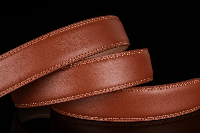 Plyesxale Для мужчин ремень коричневые кожаные Ratchet Элитный брендовый ремень Для мужчин s формальные ремни модные Автоматическая пряжка Cinturon G26